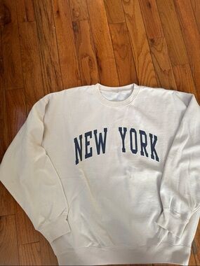 Brandy Melville Cream 'NEW YORK' Crewneck Sweatshirt